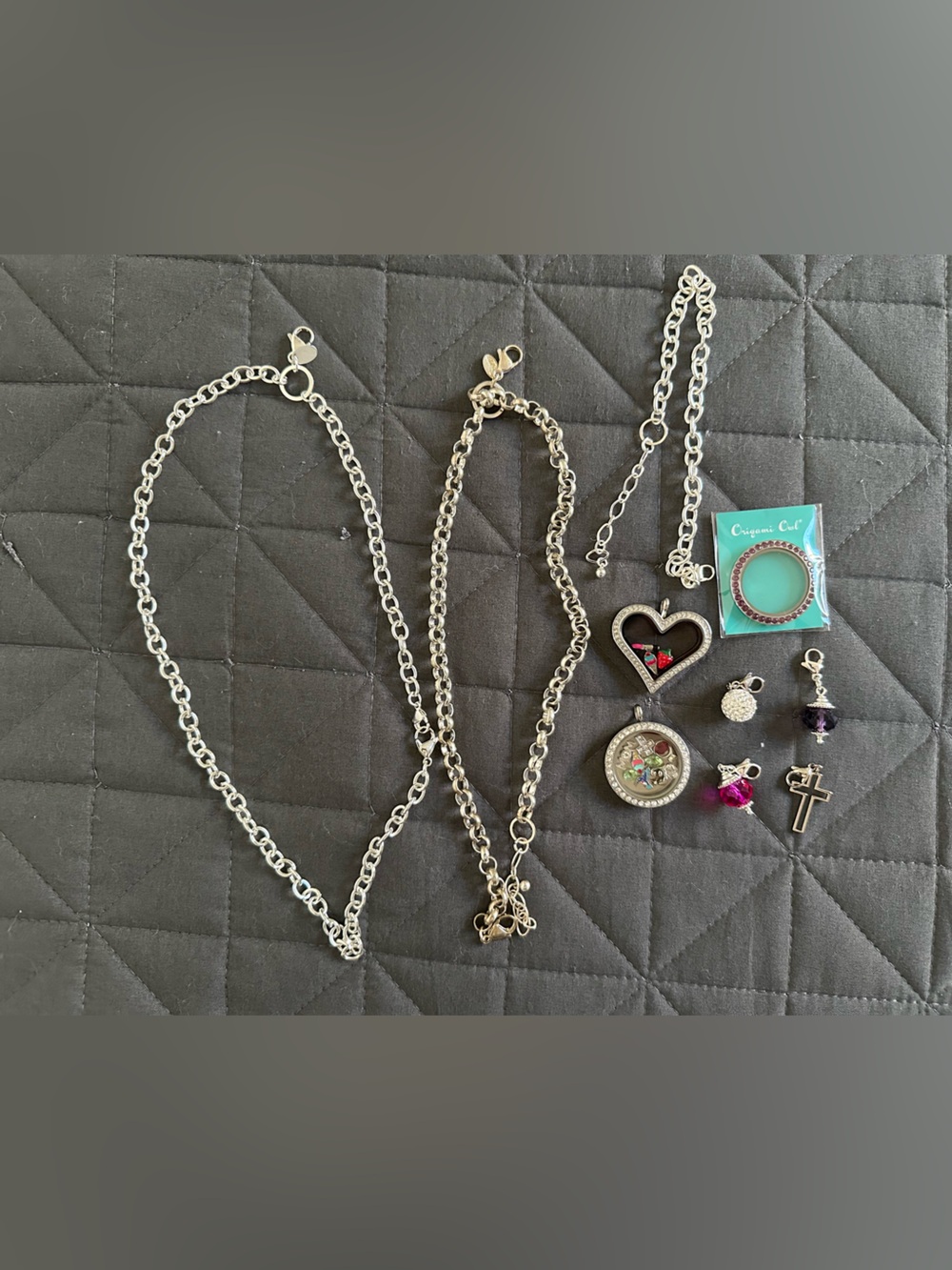 Origami Owl Lot Silver necklaces, bracelet, Lockets, Pendants, charms & inserts